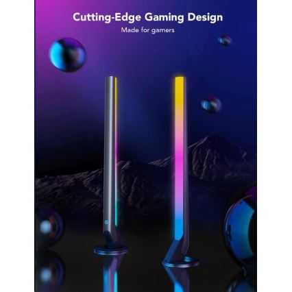 Govee - LOT 2x Smart Gaming Wi-Fi LED RGBIC Panels + Smart Dual + télécommande
