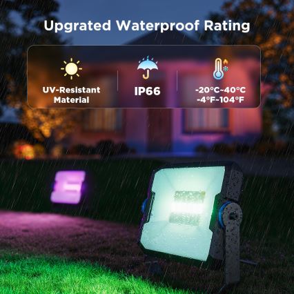 Govee - Lot de 4 projecteurs LED RGBICWW dimmables, 24 W, 230 V, IP66, compatibles Matter et Wi‑Fi