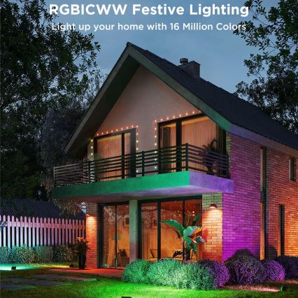 Govee - Lot de 4 projecteurs LED RGBICWW dimmables, 24 W, 230 V, IP66, compatibles Matter et Wi‑Fi