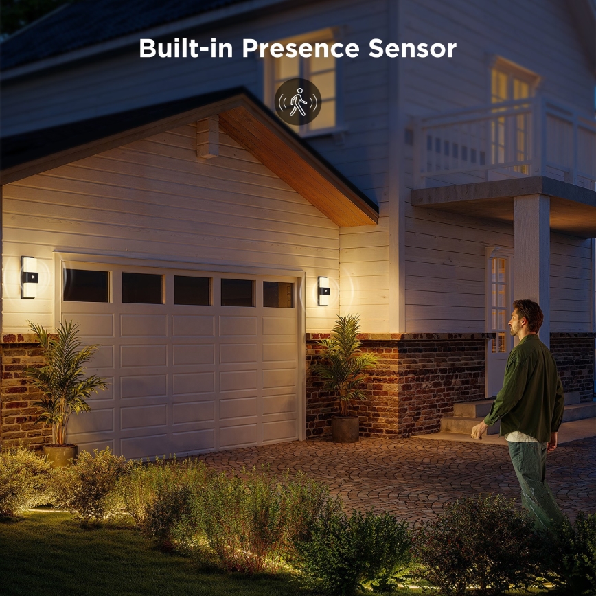 Govee - Applique murale extérieure RGBIC à intensité variable avec détecteur LED/230V IP65 2700-6500K Wi-Fi