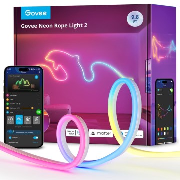 Govee - Neon 2 MATTER buigzaam LED Strip 3m RGBIC Wi-Fi IP67