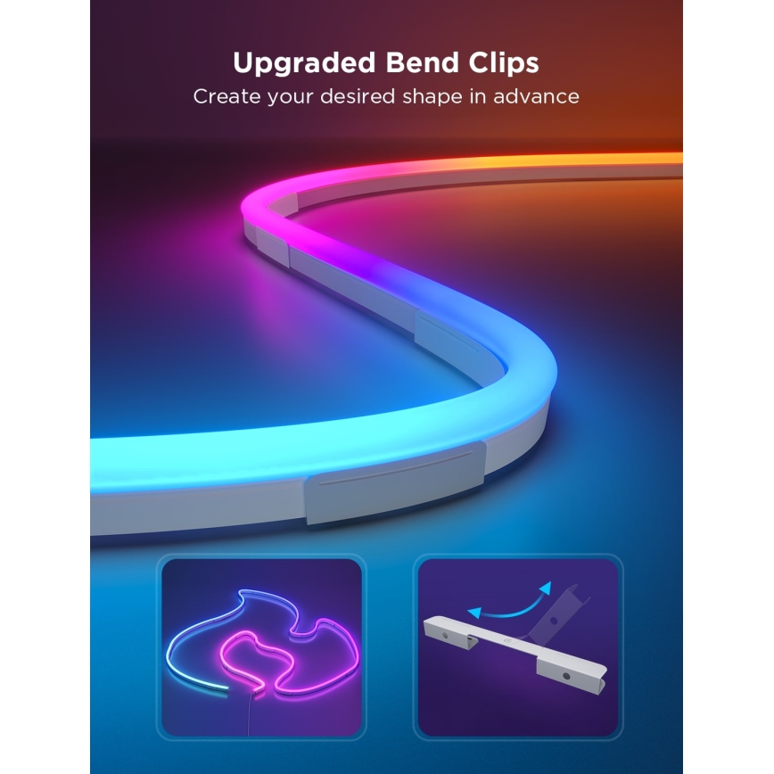 Govee - Neon 2 MATTER buigzaam LED Strip 3m RGBIC Wi-Fi IP67