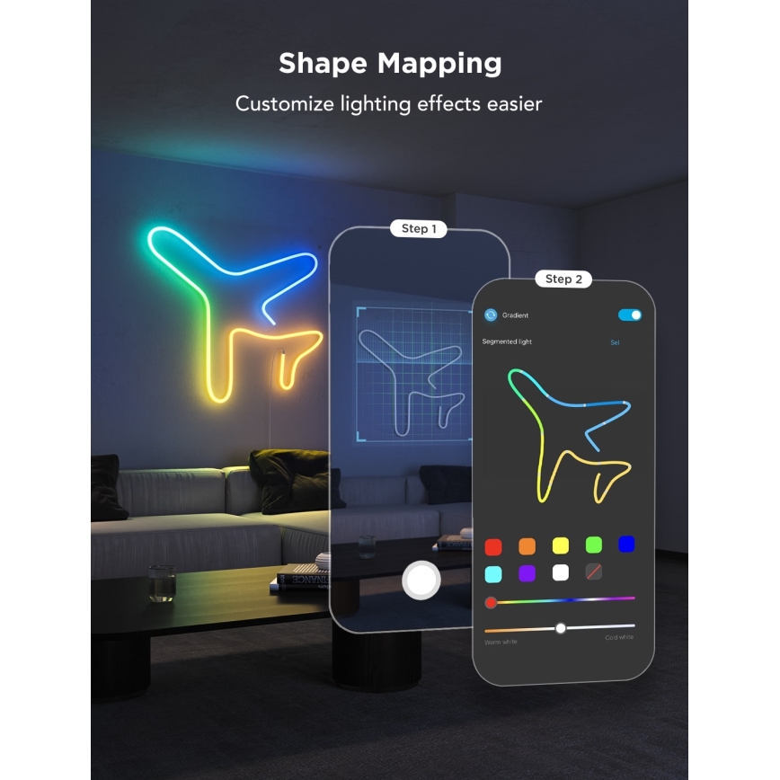 Govee - Neon 2 MATTER buigzaam LED Strip 3m RGBIC Wi-Fi IP67