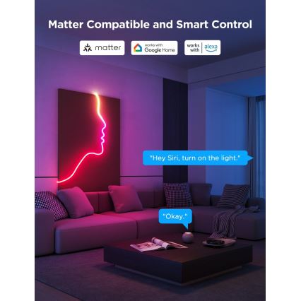 Govee - Neon 2 MATTER buigzaam LED Strip 3m RGBIC Wi-Fi IP67