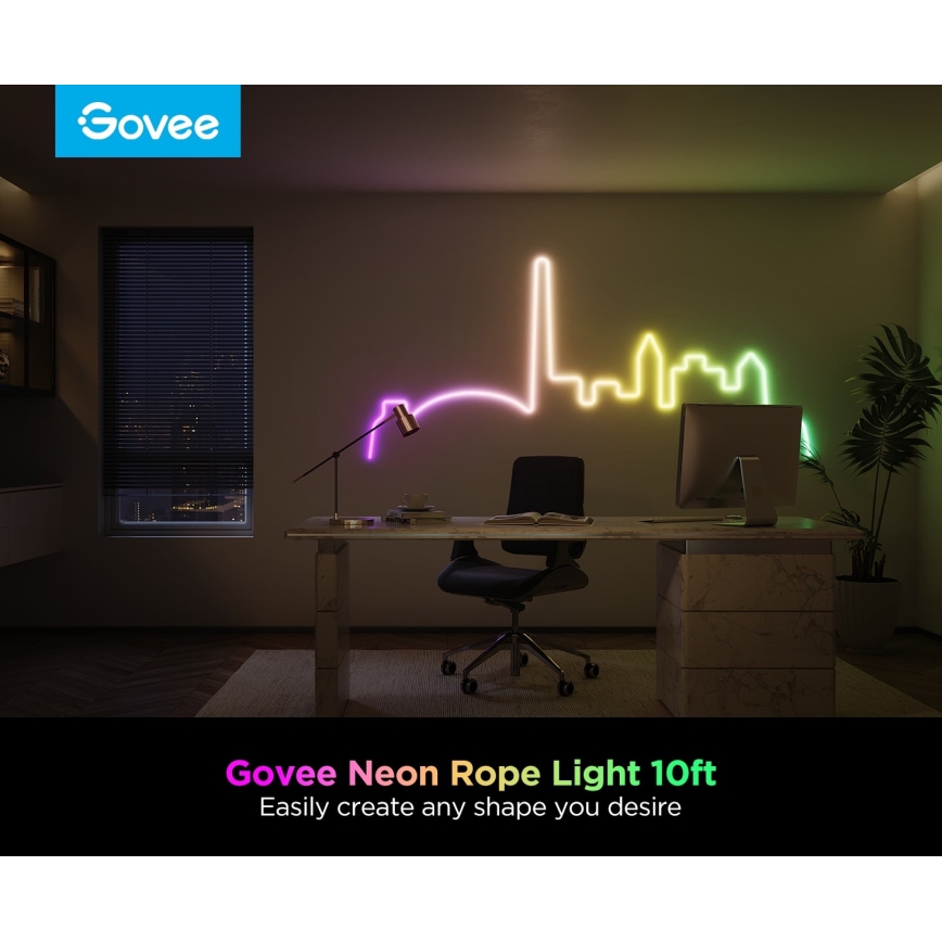 Govee - Neon 2 MATTER buigzaam LED Strip 3m RGBIC Wi-Fi IP67