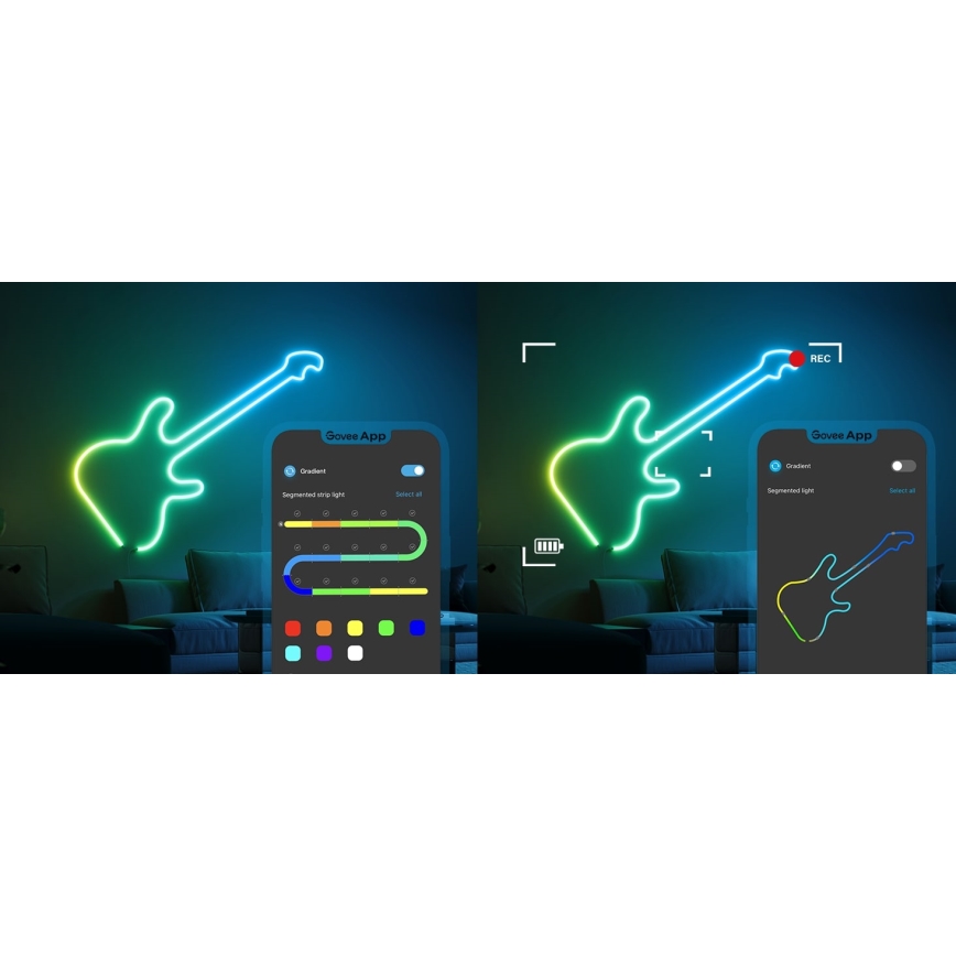 Govee - Neon 2 MATTER buigzaam LED Strip 3m RGBIC Wi-Fi IP67