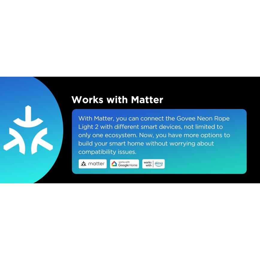 Govee - Neon 2 MATTER buigzaam LED Strip 3m RGBIC Wi-Fi IP67