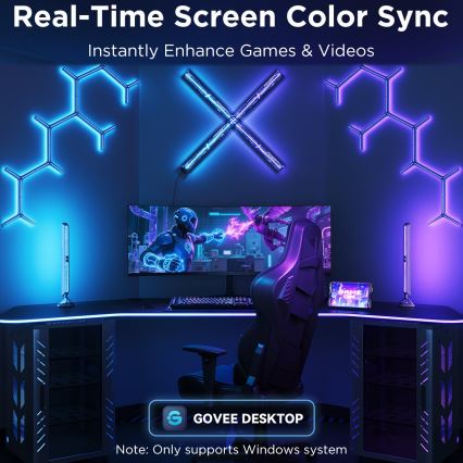 Govee - Panneaux lumineux intelligents RGBIC Gaming Pro (Matter, Wi-Fi)