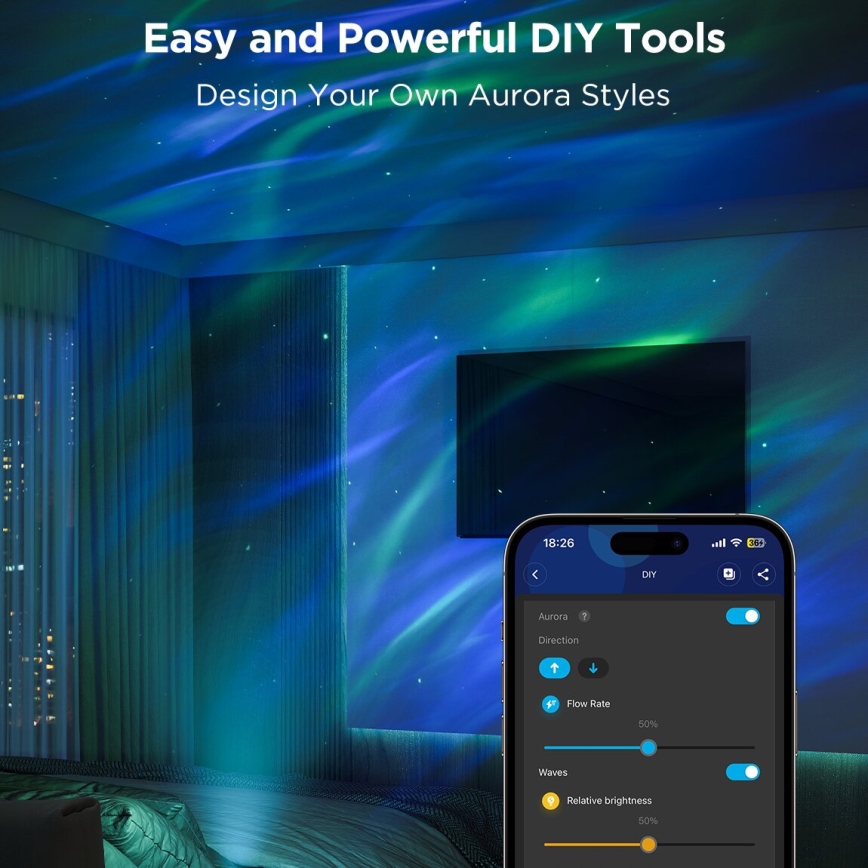 Govee - Projecteur de lumière LED RGBW Galaxy Pro Wi-Fi Matter