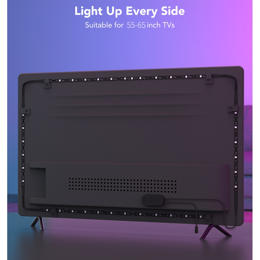 Govee - Rétroéclairage LED intelligent RGBIC Wi-Fi pour TV 55-65