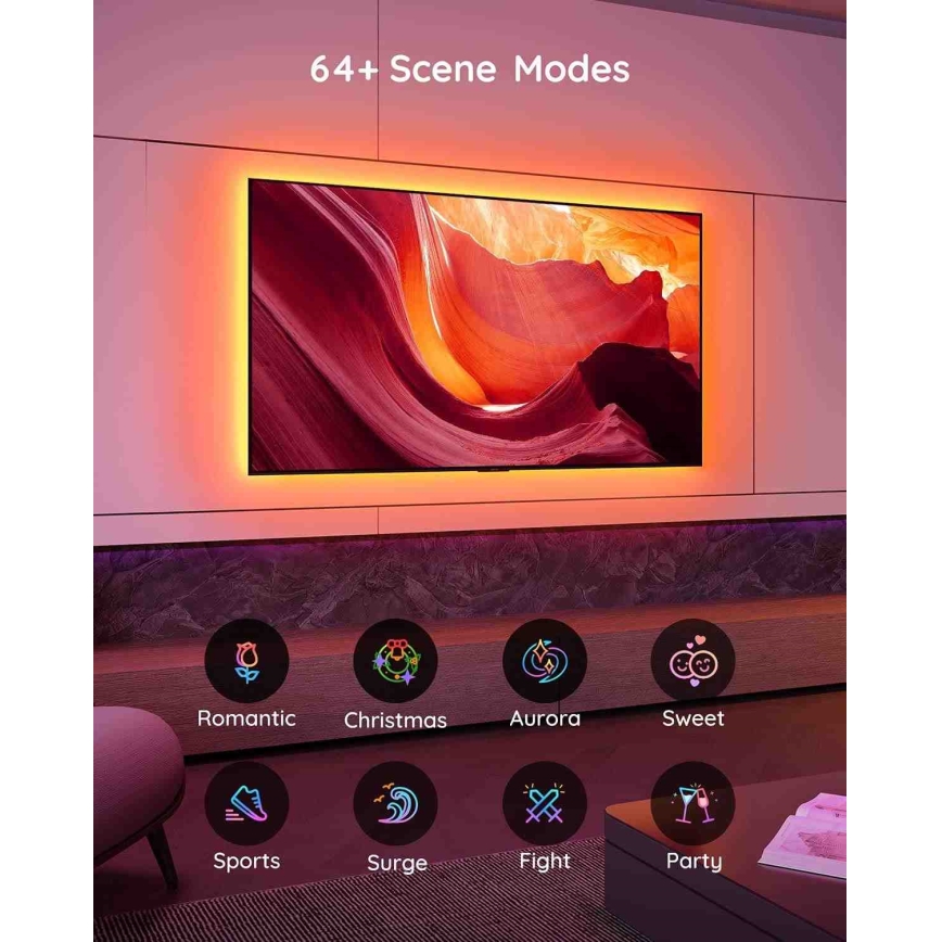 Govee - Rétroéclairage TV 46-60 SMART LED RGB + télécommande