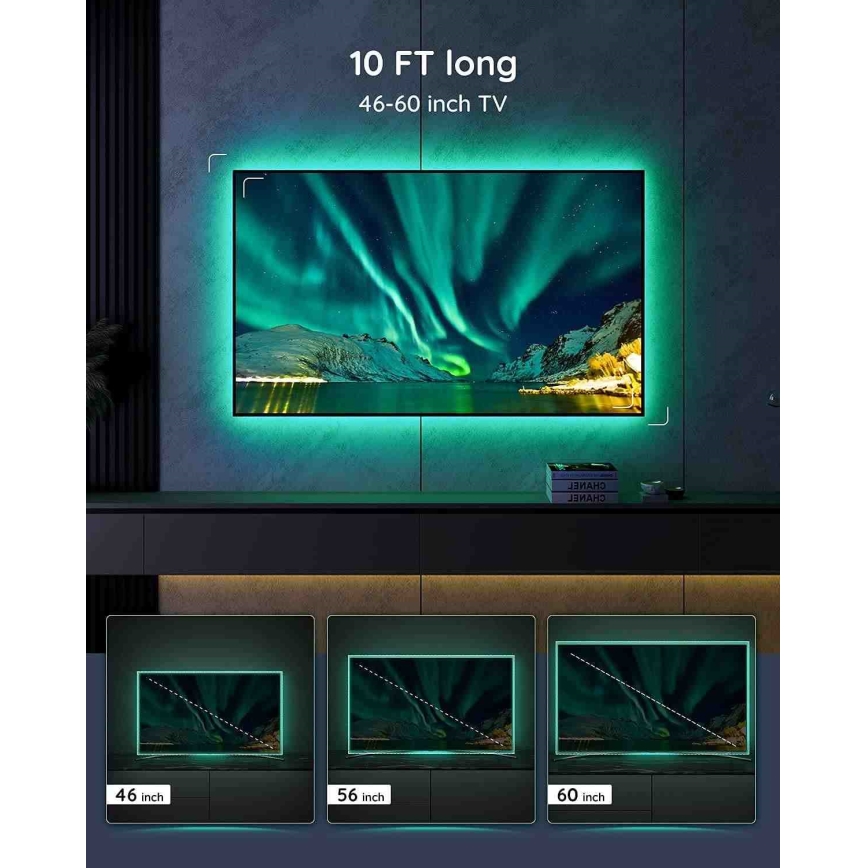 Govee - Rétroéclairage TV 46-60 SMART LED RGB + télécommande