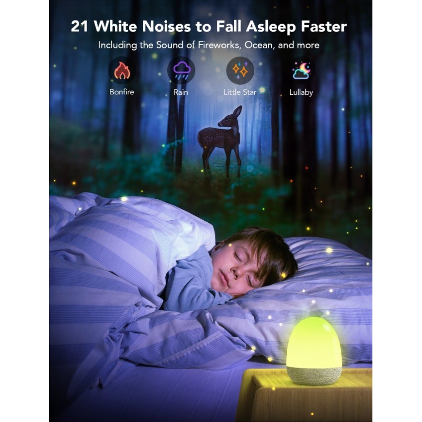Govee - RGBIC Slimme LED Nachtlamp met Speaker en Wi-Fi