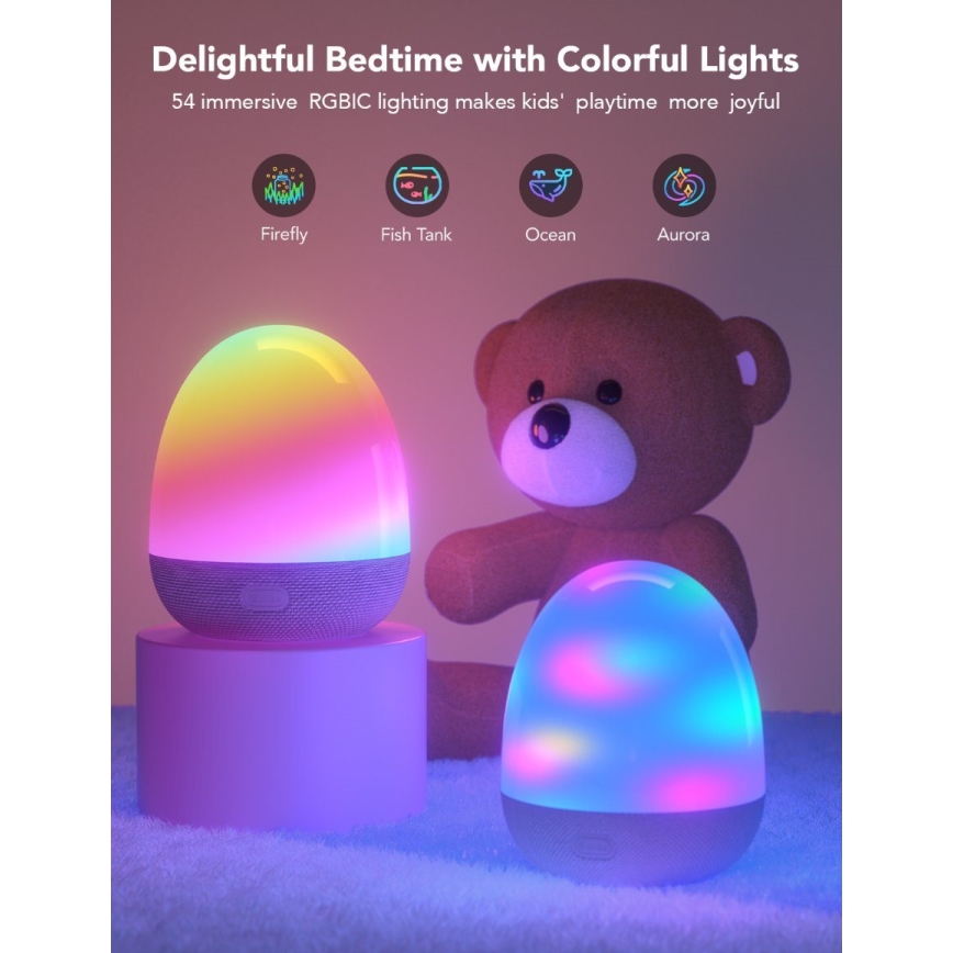 Govee - RGBIC Slimme LED Nachtlamp met Speaker en Wi-Fi