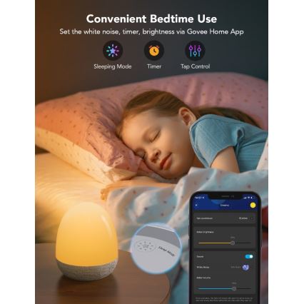 Govee - RGBIC Slimme LED Nachtlamp met Speaker en Wi-Fi