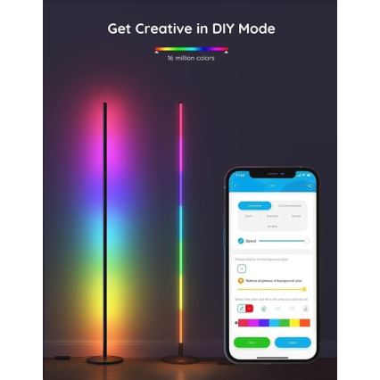 Govee - RGBICW Smart Hoek Floor Lamp Wi-Fi