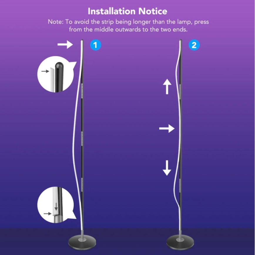 Govee - RGBICW Smart Hoek Floor Lamp Wi-Fi
