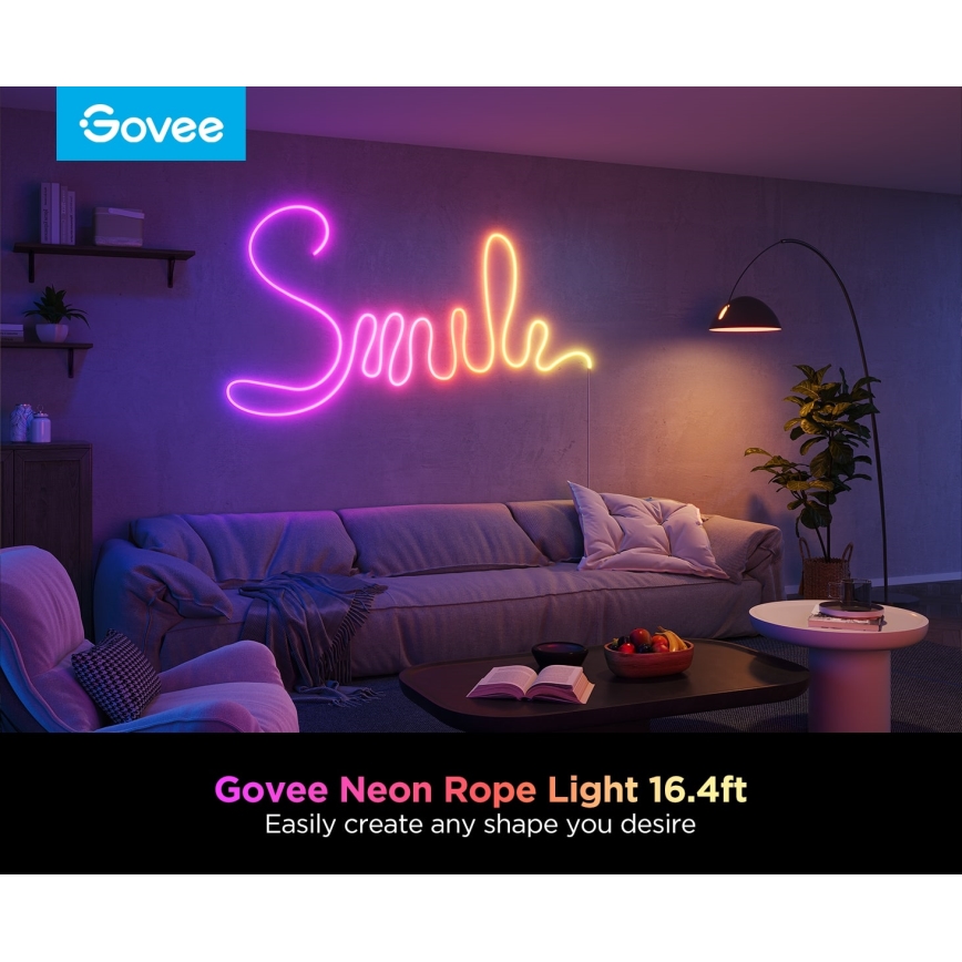 Govee - Ruban LED pliable Neon 2 MATTER 5m RGBIC Wi-Fi IP67