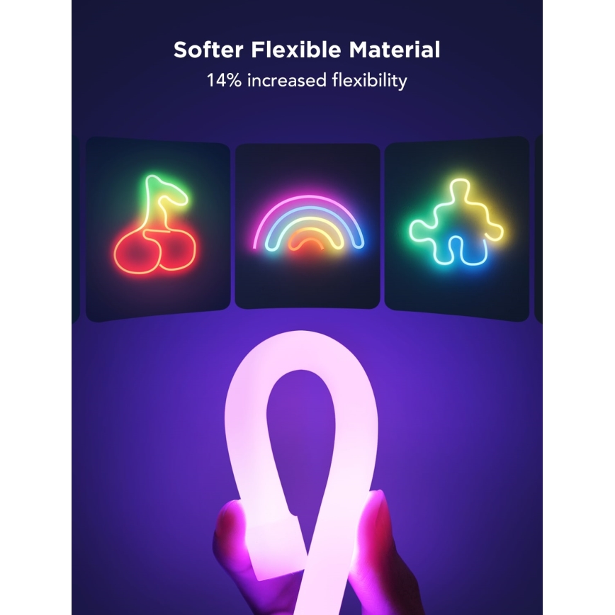 Govee - Ruban LED pliable Neon 2 MATTER 5m RGBIC Wi-Fi IP67