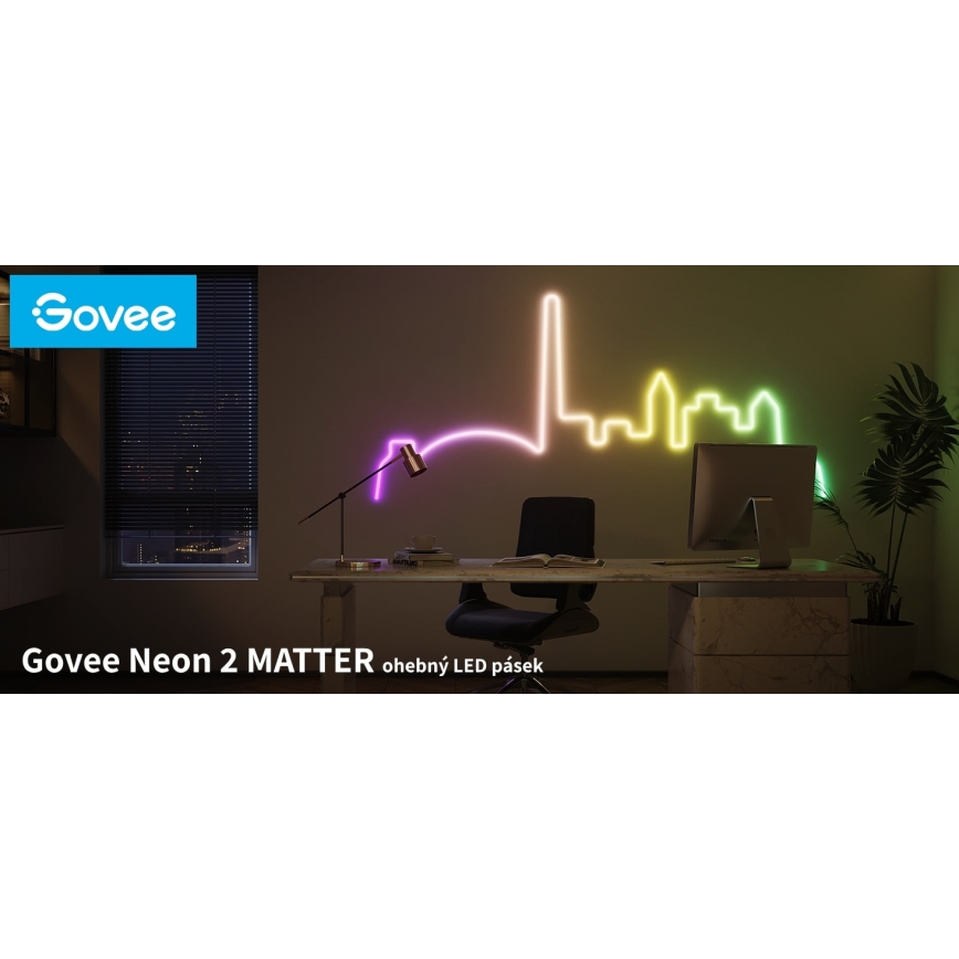 Govee - Ruban LED pliable Neon 2 MATTER 5m RGBIC Wi-Fi IP67