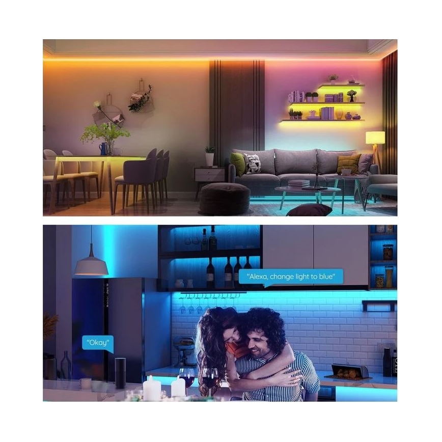 Govee - Ruban Wi-Fi RGB Smart LED 15 m + télécommande