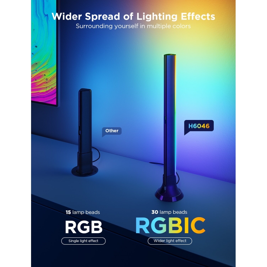 Govee - SET 2x Backlight TV 55-65" SMART LED achtergrondverlichting RGBICW Wi-Fi
