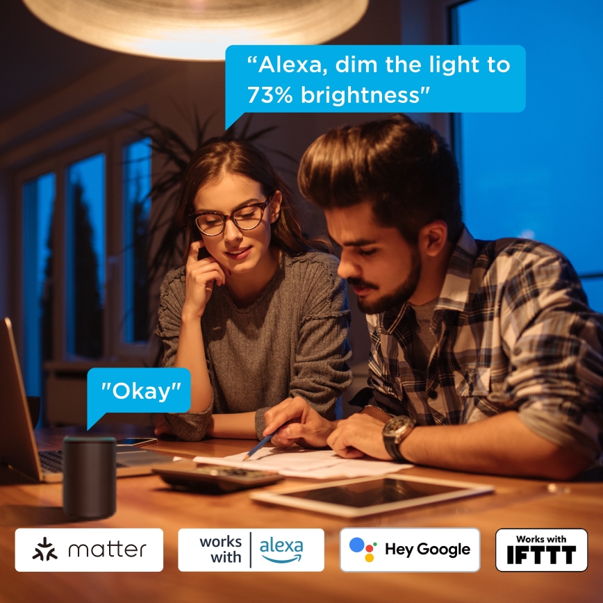 Govee - Set van 2 dimbare LED-lampen Smart MATTER A60 E27/9W/230V 2700-6500K Wi-Fi
