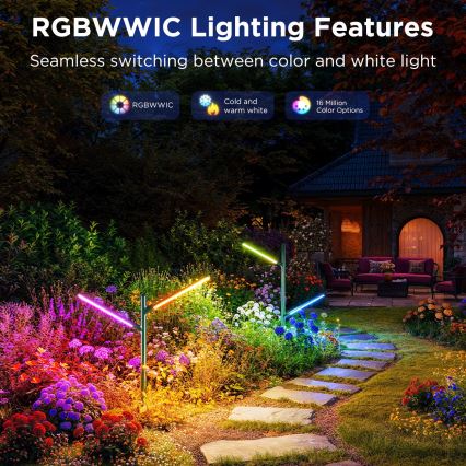 Govee - SET 2x LED RGBICWW Dimbaar buitenshuis lamp LED/18W/230V IP66 2700-6500K Wi-Fi