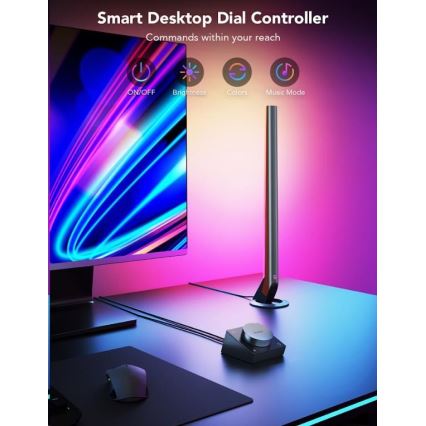 Govee - set 2x Smart Gaming Wi-Fi LED RGBIC panelen + Smart Dual zwart + afstandsbediening