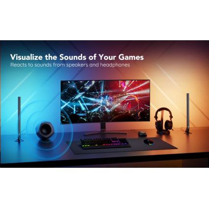 Govee - set 2x Smart Gaming Wi-Fi LED RGBIC panelen + Smart Dual zwart + afstandsbediening