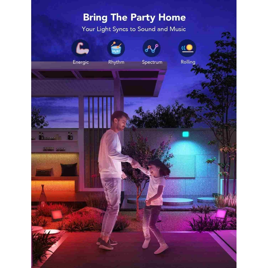 Govee - SET x4 Projecteurs extérieurs SMART LED Wi-Fi IP66
