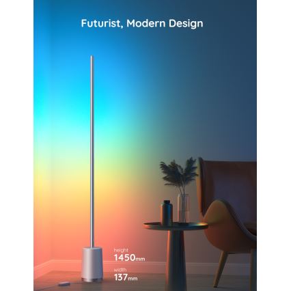 Govee - Dimbare LED Staande lamp Lyra Smart RGBICWW 2200-6500K Wi-Fi + afstandsbediening