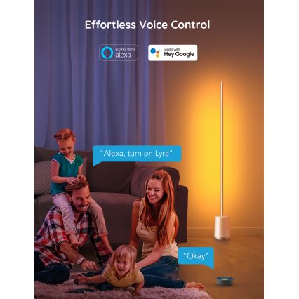Govee - Dimbare LED Staande lamp Lyra Smart RGBICWW 2200-6500K Wi-Fi + afstandsbediening