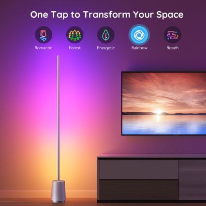 Govee - Dimbare LED Staande lamp Lyra Smart RGBICWW 2200-6500K Wi-Fi + afstandsbediening
