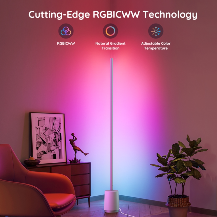 Govee - Dimbare LED Staande lamp Lyra Smart RGBICWW 2200-6500K Wi-Fi + afstandsbediening