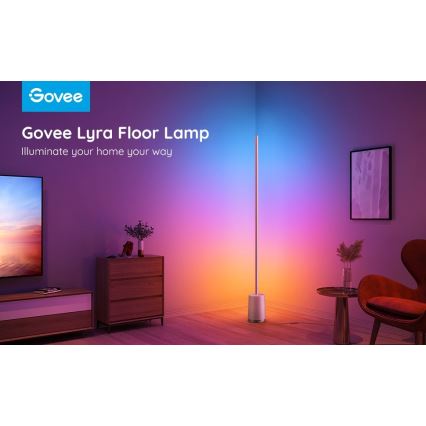 Govee - Dimbare LED Staande lamp Lyra Smart RGBICWW 2200-6500K Wi-Fi + afstandsbediening