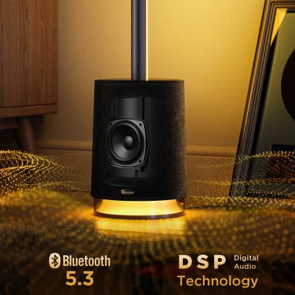 Govee - Dimbare LED Staande lamp met een luidspreker Pro RGBICWW 2200-6500K Wi-Fi + afstandsbediening