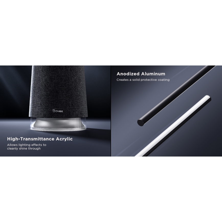 Govee - Dimbare LED Staande lamp met een luidspreker Pro RGBICWW 2200-6500K Wi-Fi + afstandsbediening