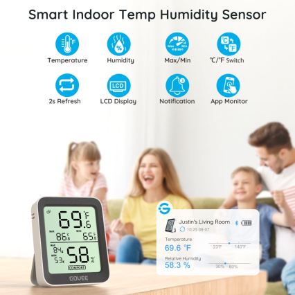Govee - Thermometer en hygrometer met display 2xAAA