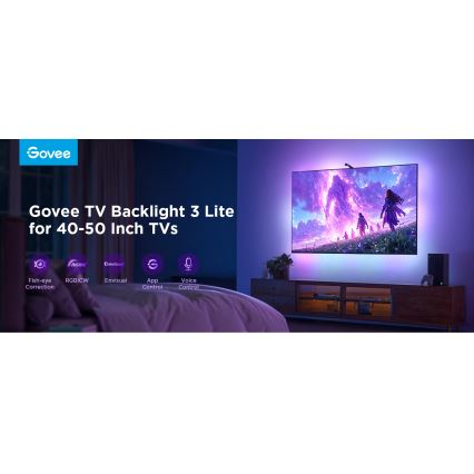 Govee - TV Backlight 3 Lite TV 40-50" SMART rétroéclairage LED RGBICW Wi-Fi IP67 + télécommande