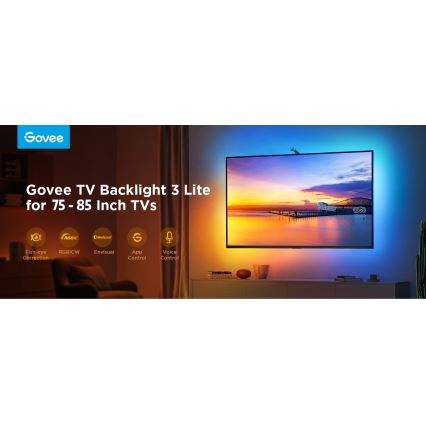 Govee - TV Backlight 3 Lite TV 75-85" SMART LED rétroéclairage RGBICW Wi-Fi IP67