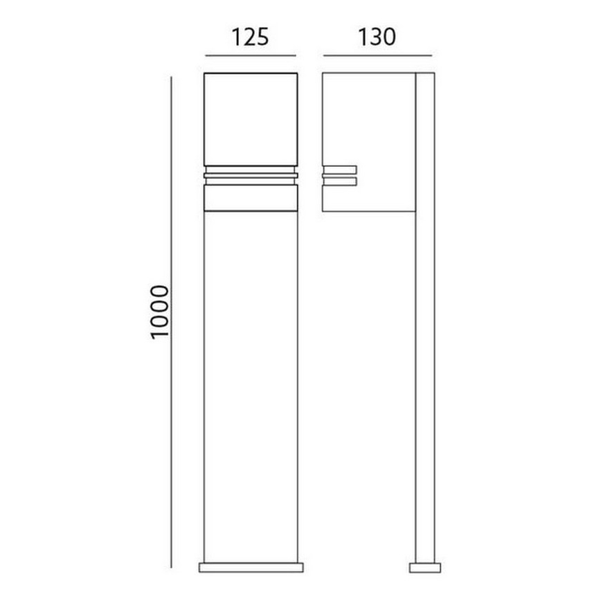 Grijze Buitenlamp QUAZAR 1x GU10 / 11W / 230V IP44