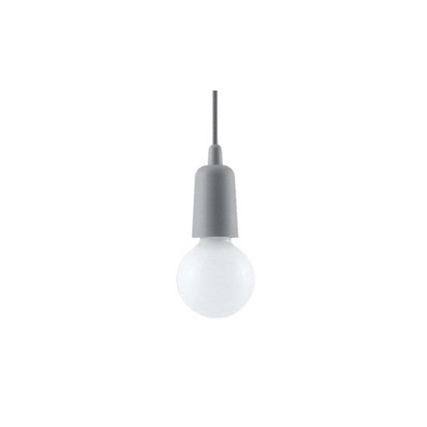 Grijze Kroonluchter aan ketting DIEGO 1x E27 / 60W / 230V