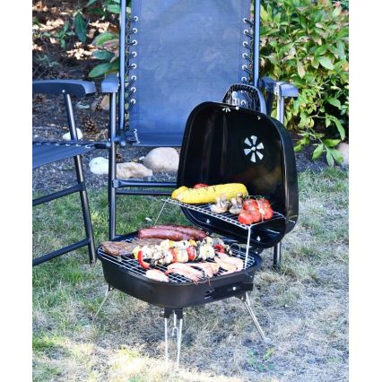 Grill portable à charbon noir