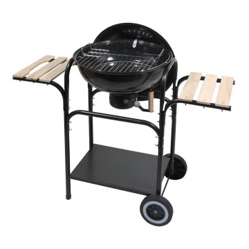 Grill portable au charbon de bois noir/bois