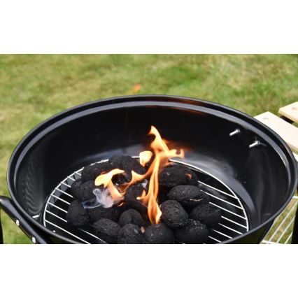 Grill portable au charbon de bois noir/bois