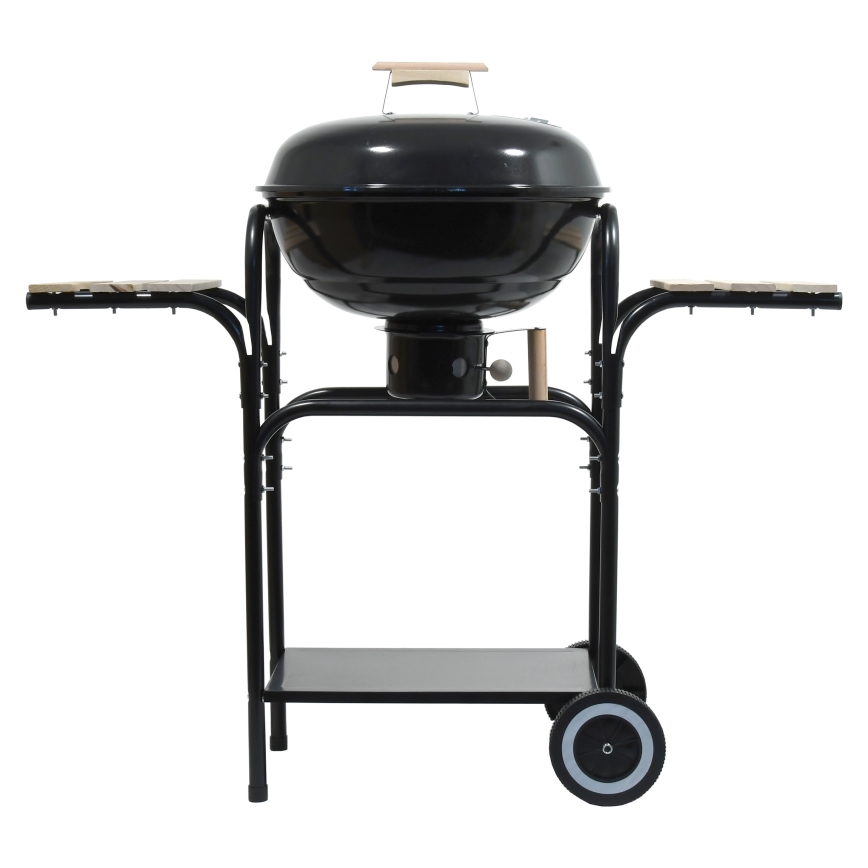 Grill portable au charbon de bois noir/bois