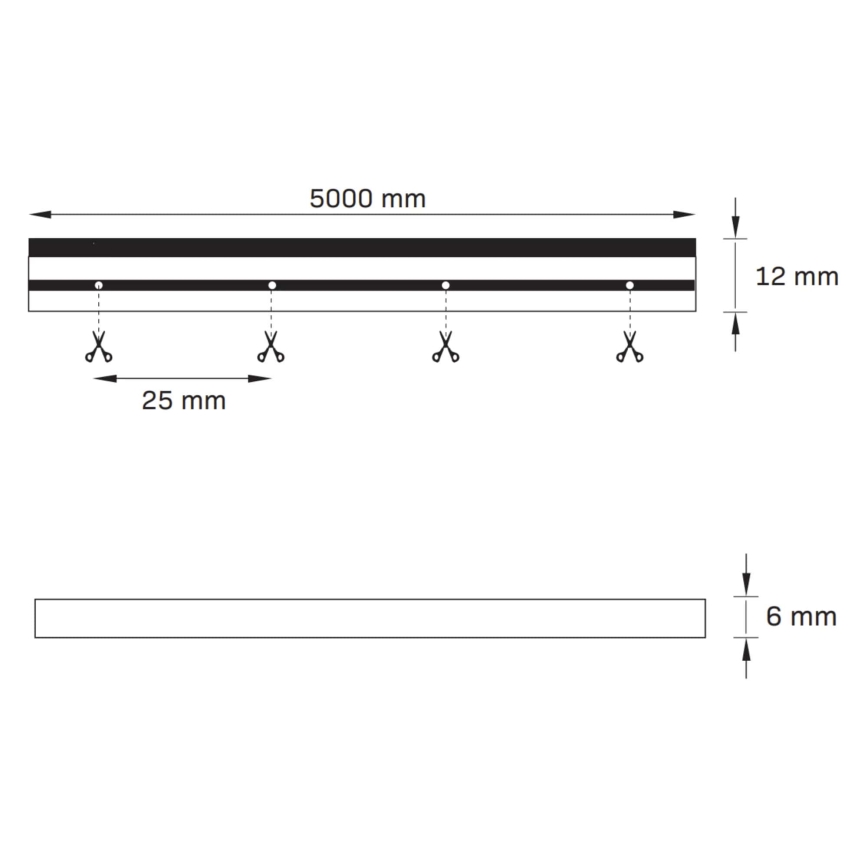 Groene LED Strip NEON 5 m LED/23W/12V IP65