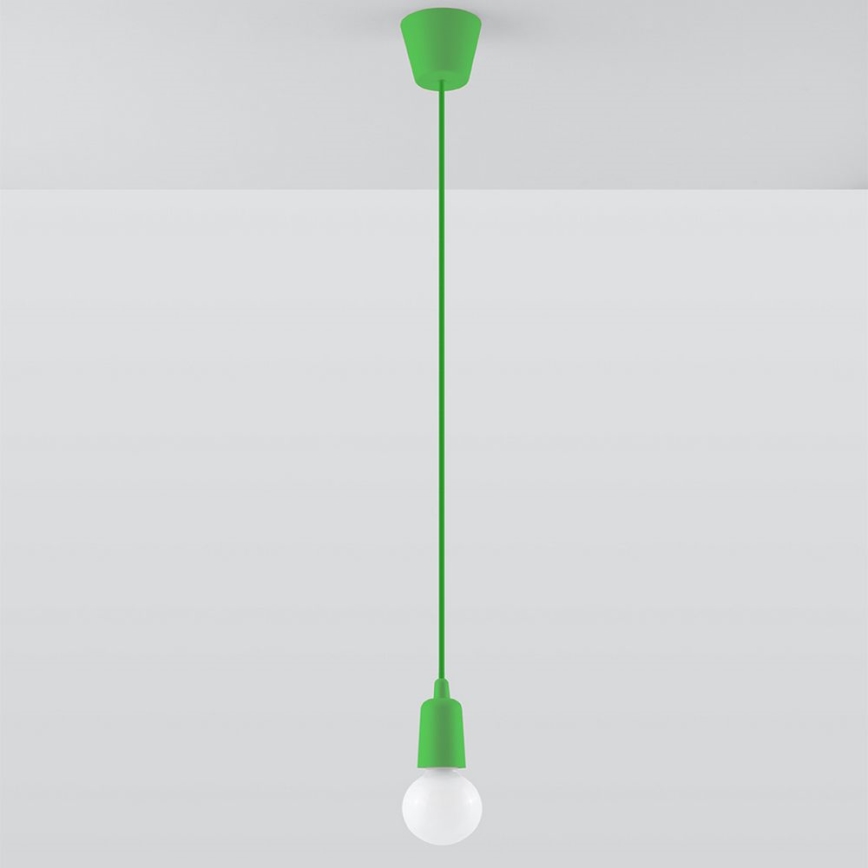 Groenen lamp aan koord DIEGO 1xE27 / 60W / 230V