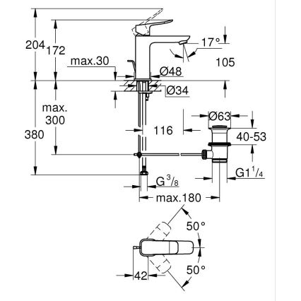GROHE 1018322430 - Mitigeur de lavabo DICE M noir